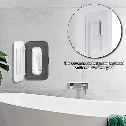 Diaper Wipes Dispenser Wipes Holder, Wipes Tissue Case Keeps Wipes Fresh Tissue Wipes Container with Lid (Blue) - Jamouz