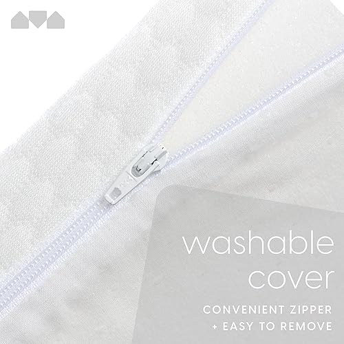 Milliard 2-Inch Ventilated Memory Foam Crib and Toddler Bed Mattress Topper with Removable Waterproof 65-Percent Cotton Non-Slip Cover - 52' x 27' x 2' White - Jamouz