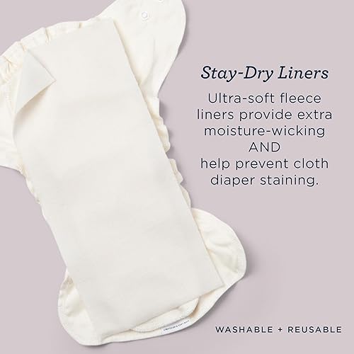 Esembly Stay-Dry and Nighttime Essentials Bundle | Stay-Dry Fleece Diaper Liners (12-Pack) and Overnighters (4-Pack) - Jamouz