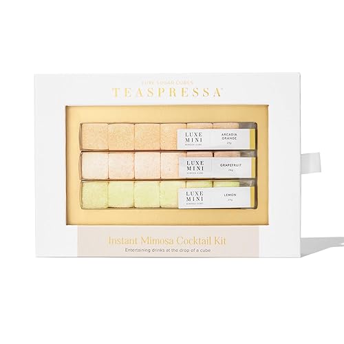 TEASPRESSA LUXE Mixology Cubes Instant Mimosa Cocktail Kit | 100% Natural Drink Mix for Cocktails, Mocktails, and Non Alcoholic Drinks | Birthday Gifts for Women | As Seen on Shark Tank | 18 Count - Jamouz