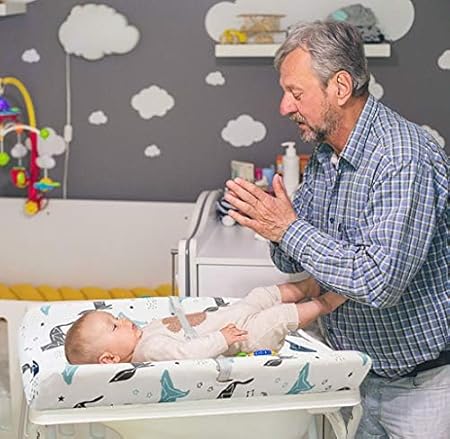 Stretchy Changing Pad Covers for Boys Girls,2 Pack Jersey Knit,Elephant & Whale - Jamouz