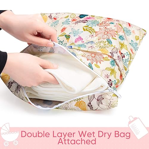 Damero 5-Layer Reusable Diapers Baby Inserts, 12PCS Cloth Diaper Inserts with an Extra Storage Bag - Jamouz