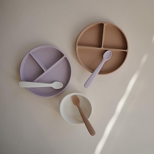 mushie Silicone Suction Plate | BPA-Free Non-Slip Design (Ivory) - Jamouz