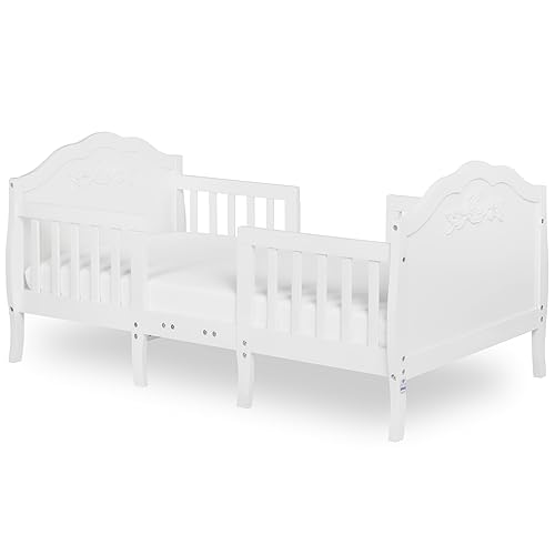 Rose 3-in-1 Convertible Toddler Bed in Blush Pink, Greenguard Gold Certified, JPMA Certified, Safety Rails, Made of Sustainable New Zealand Pinewood - Jamouz