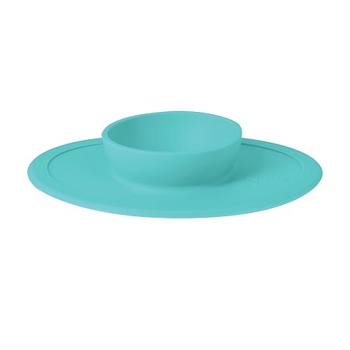 Nuby Sure Grip Silicone Feeding Bowl - Toddler Suction Plate - 6+ Months - Aqua - Jamouz