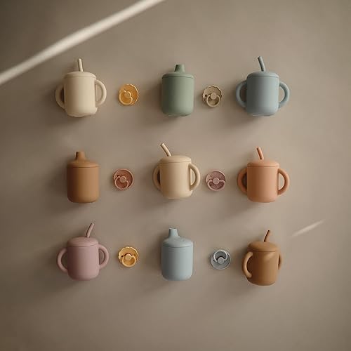 mushie 100% Silicone Training Cup & Straw for Toddlers | 6 Months+ (Soft Lilac) - Jamouz