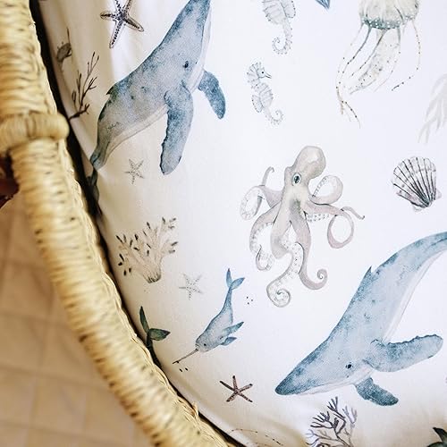 Baby Changing Pad Cover 2-Pack for Girls (Fleurette) - Premium Fitted Sheets Baby Diaper Changing Table Cover - Buttery Soft Cotton Blend - Jamouz