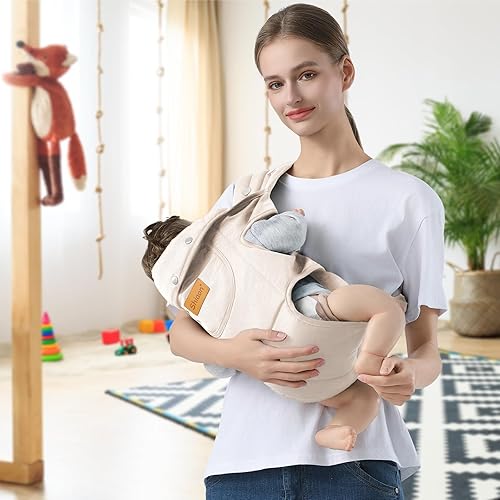 Baby Carrier Newborn to Toddler, Cozy Baby Wrap Carrier(7-30lbs), Easily Adjustable Toddler Carrier, Lightweight Baby Holder Carrier, Black - Jamouz