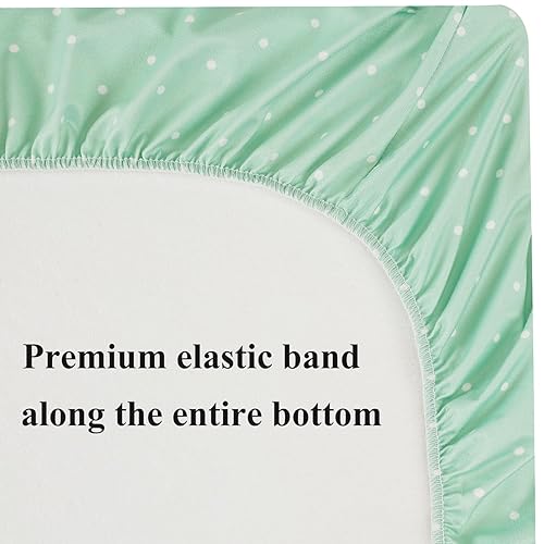 Waterproof Bassinet Sheet Compatible with Graco Pack n-Play Dome LX Bassinet(not playard), 2 Pack Jersey Knit Super Soft for Baby Green Botanical Leaf & Dots - Jamouz