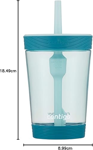 Contigo Kids Spill-Proof 14oz Tumbler with Straw and BPA-Free Plastic, Fits Most Cup Holders and Dishwasher Safe, 2-Pack Strawberry Cream & Blue Raspberry - Jamouz