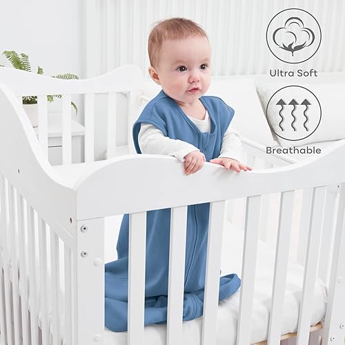 Yoofoss Baby Sleep Sack 6-12 Months Wearable Blanket for Babies 100% Cotton 2-Way Zipper TOG 0.5 Toddler Sleeping Sack 3 Pack, Soft Lightweight Sleep Sacks - Jamouz