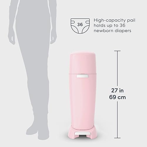 Playtex Diaper Genie Complete Pail with Built-In Odor Controlling Antimicrobial, Includes Pail & 1 Refill, White , 8.36 Pound - Jamouz