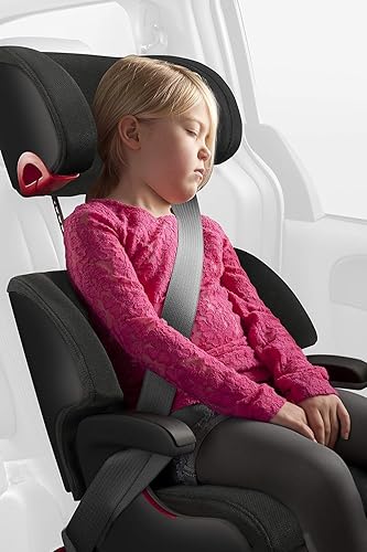 Clek Oobr High Back Booster Seat with Adjustable Headrest, Reclining Design, Latch System, and Retardant-Free Fabric, Railroad - Jamouz