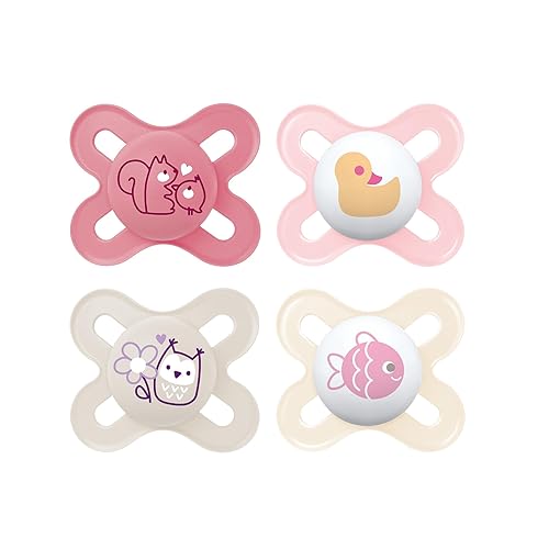 MAM Original Start Matte Newborn Baby Pacifier, Best Pacifier for Breastfed Babies, Boy, 0-3 Months (Pack of 4) - Jamouz