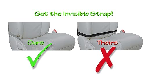 Luxury Clean-Edge Kick Mat w/Mesh Pocket - Seat Back Protector and Seat Cover with Invisible Strap and Stiff Edging - Gray/Grey (1 Mat) - Jamouz