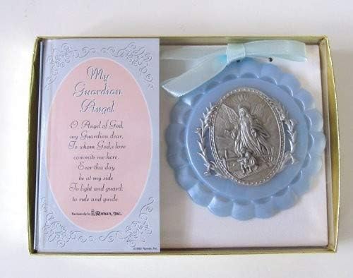 Roman Giftware Inc., Children's Gifts, New Baby, 4.25' H Blue Cradle Medal,Religious, Inspirational, Durable (4x1x4) - Jamouz