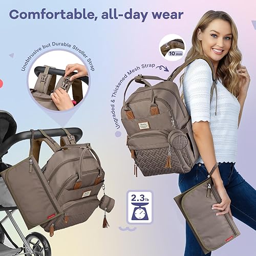 RUVALINO Diaper Bag Backpack, Multifunction Travel Pack Maternity Baby Changing Bags, Large Capacity, Waterproof, Black - Jamouz