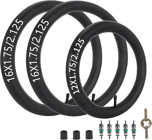 16' Back & 12.5' Front Replacement Inner Tubes 16 x 1.75/2.15 & 12.5 x 1.75/2.15 Compatible with Jogging Revolution Baby Jogger Summit X3 Schwinn Stroller Butyl Rubber Heavy Duty Tube 3 Pack - Jamouz