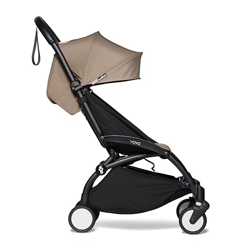 Babyzen YOYO2 Stroller - Black Frame with Taupe Seat Cushion & Canopy - Jamouz