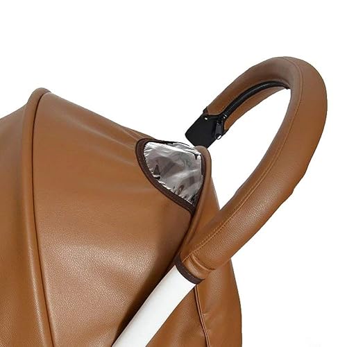 MINILUJIA Baby Stroller Armrest Bumper Handlebar Sleeve Cover Universal Handle Cover DustProof Protect PU Leather Case with Removable Zipper Black - Jamouz