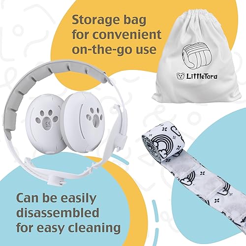 'CuddleEars' 2 in 1 Baby Ear Muff - Noise Canceling Infant Toddler Headphone Hearing Protection Earmuff for Plane - Jamouz