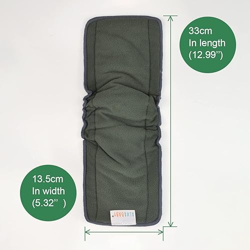 ALVABABY Reusable 5 Layers 12 Pack Inserts with Gussets for Baby Cloth Diaper and Cloth Diapers Covers 12FLN - Jamouz