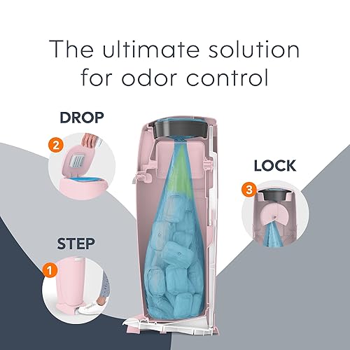 Playtex Diaper Genie Complete Pail with Built-In Odor Controlling Antimicrobial, Includes Pail & 1 Refill, White , 8.36 Pound - Jamouz