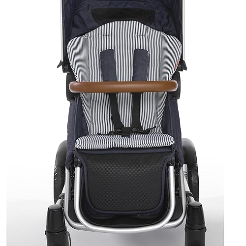 Entourage Primary Seat Liner: Washable Baby Stroller Accessories Cushion - Navy Striped - Jamouz