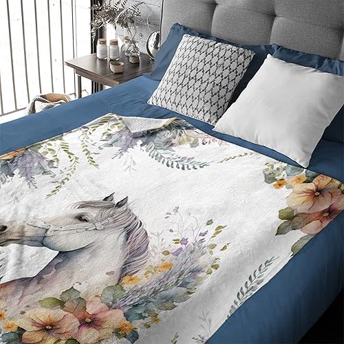 Custom Baby Blanket,Horse Blanket with Name Customized Blanket Gift Personalized Flannel Soft Throw Blankets for Babys Kids Birthday Gift40 x50 for Kid - Jamouz