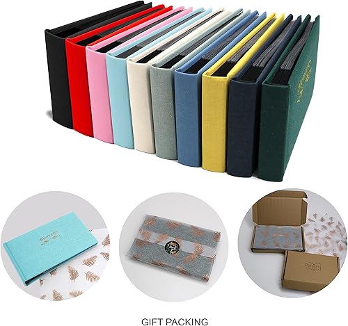 Holoary Small 4x6 Photo Album, Linen Hard Cover, Holds 50 Photos, Black Page Traditional Book Bound, Mini Brag Book Baby Album, Ideal For Wedding, Family Pictures, Gifts, Anniversary (Sky blue) - Jamouz