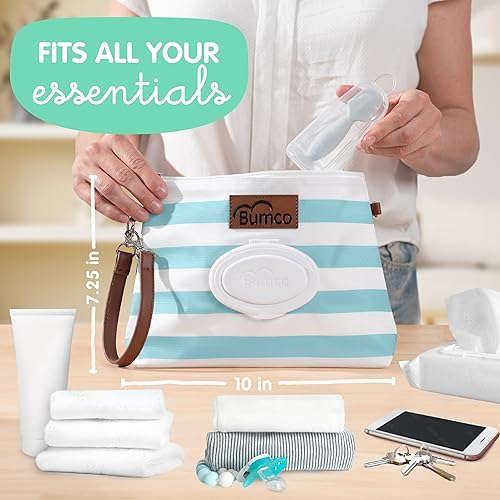 Bumco Diaper Clutch Bag - Mini Diaper Cream Spatula & Wipes Dispenser, BPA-Free Butt Spatula Baby Essentials - Jamouz