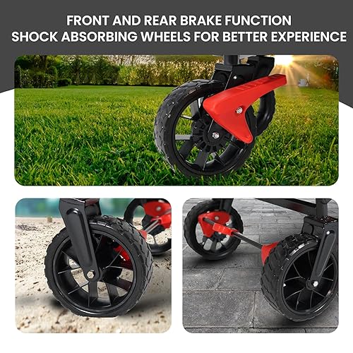 Foldable Wagons with Removable Canopy, Safety Belts, Reversible Handlebar, Removable Canopy, with seat Belts - Jamouz