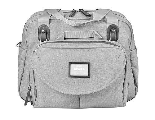 BEABA Geneva Diaper Bag, Multifunction Baby Diaper Bag, Includes Removable Strap for Stroller, Changing Pad, and Insulated Pouch, (Sage) - Jamouz