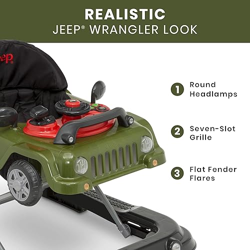 Jeep Classic Wrangler 3-in-1 Grow with Me Walker by Delta Children, Red - Jamouz