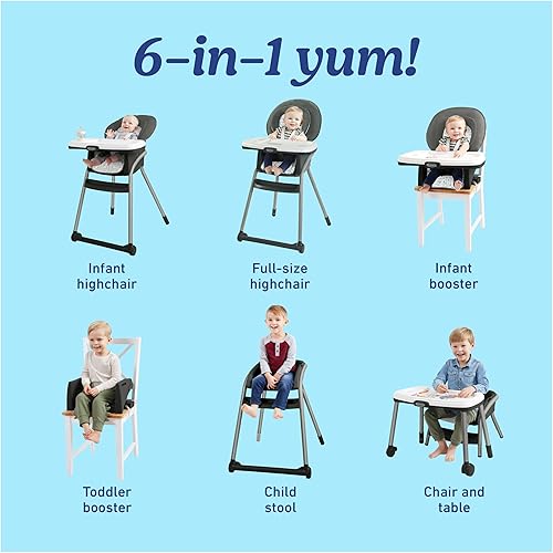 Graco Table2Table Premier Fold 7 in 1 Convertible High Chair | Converts to Dining Booster Seat, Kids Table, and More, Maison - Jamouz