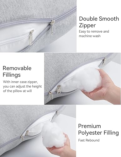 Momcozy Pregnancy Pillows for Sleeping, U Shaped Full Body Maternity Pillow with Removable Cover - Support for Back, Legs, Belly, HIPS for Pregnant Women, 57 Inch Pregnancy Pillow for Women, Grey - Jamouz