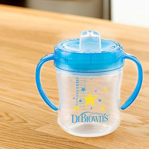 Dr. Brown's Transition Sippy Cup with Soft Spout - Blue - 6oz - 6m+ - Jamouz