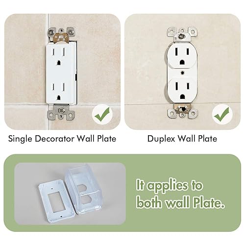 EUDEMON Baby Safety Electrical Outlet Cover Box Childproof Large Plug Cover for Babyproofing Outlets Easy to Install & Use (1 Pack,Transparent) - Jamouz