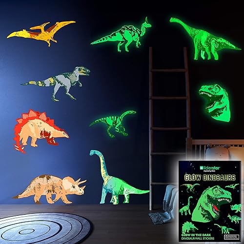 Dinosaur Room Decor,Glow in The Dark Dinosaur Wall Decals for Boys Bedroom, Kids Wall Stickers,Birthday Christmas Gift for Toddler. Dino Wall Decals for Nursery Room,Dinosaur Toys - Jamouz