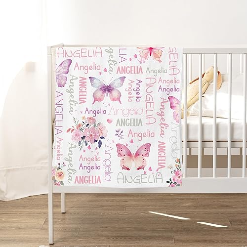 Name Blanket, Personalized Blankets for Kids, Custom Throw Blanket with Name for Adult, Customized Baby Name Blanket, Personalized Baby Gifts for Birthday Christmas (Animals Blankets) - Jamouz