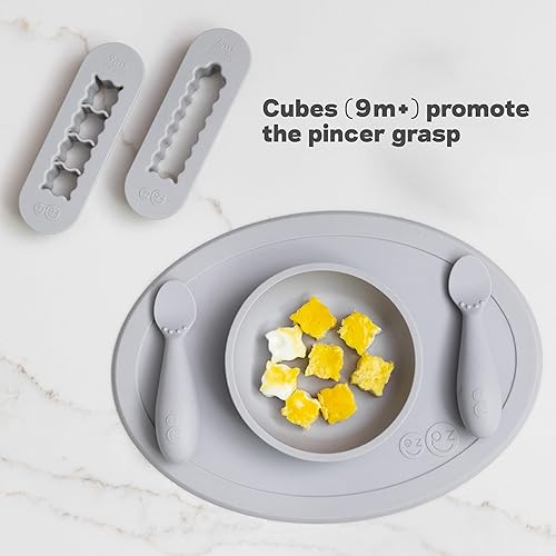 ezpz Baby Led Weaning Food Cutters | 2 Pack | For Ages 6 Months to 9 Months + (Pewter) - Jamouz