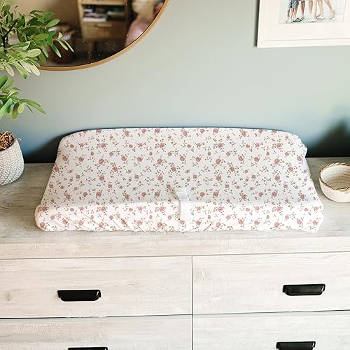 Baby Changing Pad Cover 2-Pack for Girls (Fleurette) - Premium Fitted Sheets Baby Diaper Changing Table Cover - Buttery Soft Cotton Blend - Jamouz