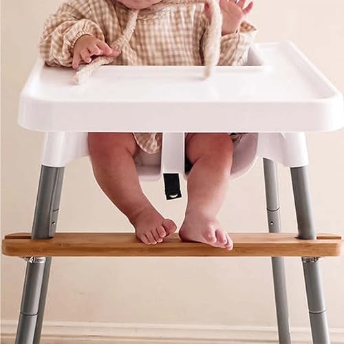 High Chair Footrest, Adjustable Height Natural Bamboo Baby Highchairs Pedal, Suitable for IKEA Antilop High Chair Footstool - Jamouz