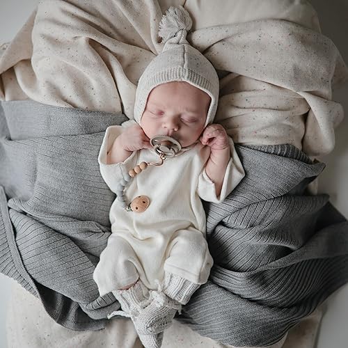 FRIGG Rope Natural Rubber Baby Pacifier | Made in Denmark | BPA-Free (Olive/Sage, 6-18 Months) - Jamouz