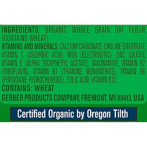 Gerber Baby Cereal Organic 1st Foods, Grain & Grow, Oatmeal, 8 Ounces (Pack of 6) - Jamouz