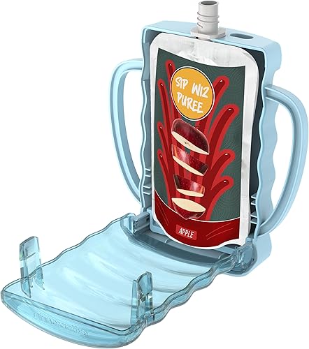 Dinneractive Sip Wiz - Baby Pouch Holder No Squeeze Pouch Food Pouches & Juice Box Holder - Anti-Squeeze Yogurt Pouch Reusable Toddler Essentials - Jamouz