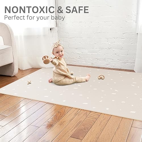 Stylish Baby Play Mat - Soft, Easy to Clean 5.6 x 4 ft. Floor Mat Creates A Safe Play Area for Your Baby Boy or Girl - The Perfect Modern Foam Playmat Fits Nicely with Your Kids Playroom Or Home Decor - Jamouz
