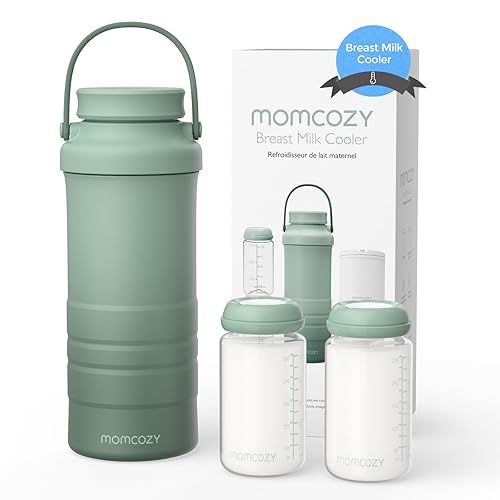 Momcozy 22oz Portable Breast Milk Cooler for Outdoor, 360°Total Cooling for 24Hours, Larger Capacity Travel Breastmilk Chiller with 2pcs Baby Bottles for Breastmilk Storage, Breastfeeding Essentials - Jamouz
