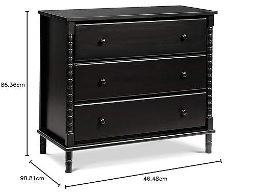 Davinci Jenny Lind Spindle 3-Drawer Dresser in White - Jamouz