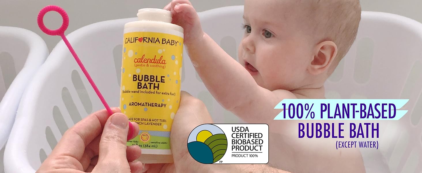 California Baby Calendula Bubble Bath is USDA Certified 100% Bio-Based.